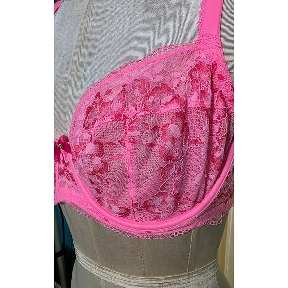 Body by Victoria Unlined 36DD Pink Floral Lace sexy Bra - Picture 2 of 6